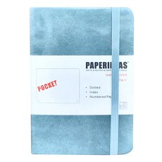 PAPERIDEAS A6 硬皮點陣筆記本, 188頁, 100g/m² 無酸紙, 霧藍色, 1本