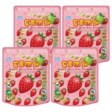 BABY SECRET 寶寶的秘密 有機米餅, 4包, 草莓 + 蘋果, 25g