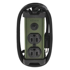 ADAMOUTDOOR 金屬2座延長用電源線組 鋁合金外殼 過載自動斷電保護, 1m, 軍綠色, 1條