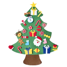 QiMart DIY毛氈布掛牆聖誕樹, 100 x 70cm, 純色聖誕樹, 1個