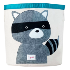 3 sprouts 收納籃, 浣熊, 44.5 x 43cm, 1個