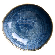 Homely Zakka 日式復古深海窯變陶瓷餐盤碗餐具套裝, 2組, 1件餐盤+ 1件餐碗, 藍色