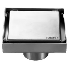 WIDE VIEW 隱形不鏽鋼方形地漏 T91+ 6cm SUS304不鏽鋼, 10 x 10cm, 1個