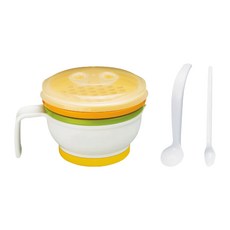 Combi 康貝 分段食物調理器組, 磨碎盤 + 磨碎碗 + 微波爐蓋子 + 量勺 + 餵食匙, 1組, 多色