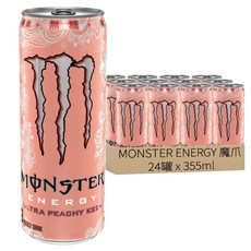 MONSTER ENERGY 魔爪 超越蜜桃閃耀碳酸能量飲料 零糖低卡, 24罐, 355ml