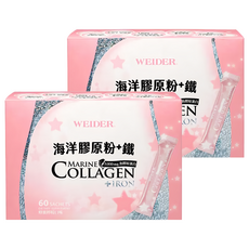 WEIDER 威德 海洋膠原粉+鐵 蜂蜜檸檬口味, 60包, 2盒