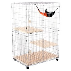 doter 寵愛物語 雙開雙層3尺貓籠 + 吊床, 混和顏色, 1組