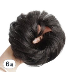 Homeg 豐盈盤髮髮圈 局部假髮, 6個, 黑色