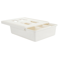 UdiLife 優的生活大師 hold 掛 隱藏式抽屜收納盒 中 直式, 白色, 1個