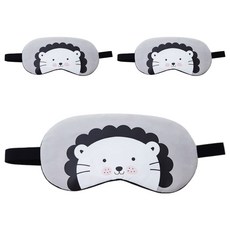 lenwave 角色動物兩用眼罩 灰色獅子, 1入, 3個