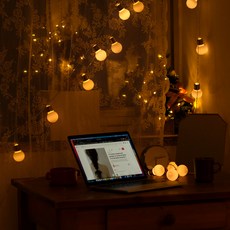 comet 露營LED櫻桃型燈泡+遙控器+電池組, 暖光, 1組