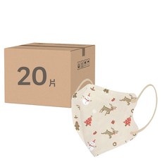 COMFIZ 康菲 大童3D立體醫療口罩 適用7~12歲, 20片, 好運魯道夫, 1盒