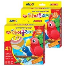 아모스 탱탱 아이클레이, 흰색,노랑,빨강,파랑, 2개, 1개