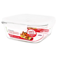 LocknLock 樂扣樂扣 第二代耐熱玻璃保鮮盒 C8 方形, 1個容器 + 1個蓋子, 1個