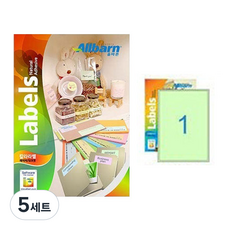 올바른라벨 칼라라벨 연두 (레이저 잉크젯공용) (1칸전면), 1칸, 250개