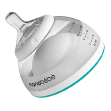 Nanobébé 母乳奶瓶, 可拆式奶嘴, 大口徑可手洗, 150ml 湖水藍, 1個