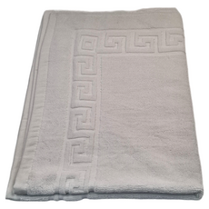 LIFE 來福牌 浴墊 萬字邊 320G 100%棉 台灣製, 52 x 76cm, 白色, 1個