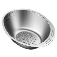 FANCY LIFE 不鏽鋼洗米盆 厚實耐用 快速瀝水, 1個
