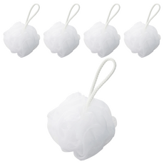 MUJI 無印良品 泡立網浴球 小, 白色, 1入, 5個
