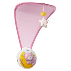 Chicco Next 2 Moon 月光熊音樂投影夜燈 可拆式造型星星吊飾 三種使用模式 0m+, 粉紅色, 1組