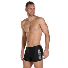 speedo 男士純色平角數字泳衣 8-09528C629