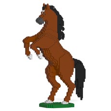 JEKCA 站姿馬 野生動物積木 S, 深棕色, 1個