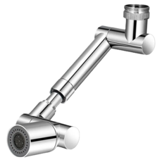 可伸縮機械萬向旋轉水龍頭(雙出) - 矽膠 不鏽鋼, 1組