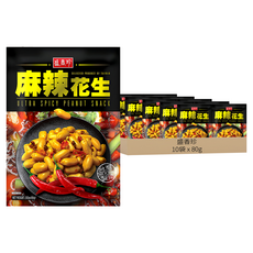 盛香珍 麻辣花生, 80g, 10袋