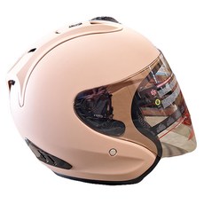普通型露臉式機車防護頭盔 含一層護目鏡 R3-A6, 消光奶茶色