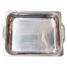 德利生活 雙耳不鏽鋼萬用盤, 26cm, 1個