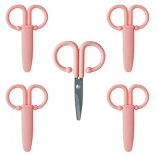 휴대용 안전캡 가위, 핑크, 5개