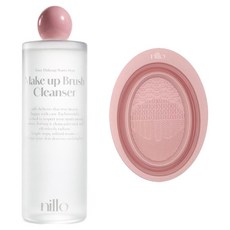 Nillo 彩妝刷具清潔液 + 燒杯 + 清潔棉片 粉紅色, 1套, 500ml