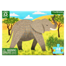 Mudpuppy 迷你拼圖 非洲大象, 48片, 1盒