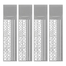 日本 MIDORI 書籤圖形尺, 銀灰色, 4個