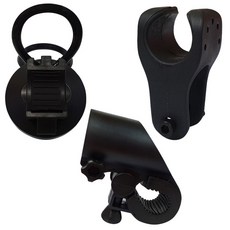 lightmania 二環+U型+超大自行車燈架全套, 黑色的, 1套