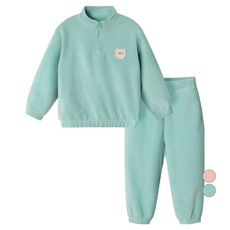 unifriend 刷毛半拉鍊上學穿搭九分上下衣套裝