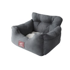 PRIELLE 超細纖維寵物狗狗汽車座椅 S號, 深灰色, 1個