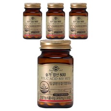 SOLGAR 葉酸補充錠 800mcg, 100顆, 4罐