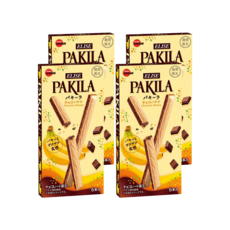 BOURBON 北日本 PAKILA香蕉巧克力風味威化棒, 44.4g, 4盒