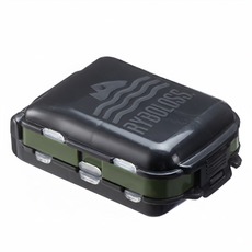 YAMADA 山田化學 釣魚配件/飾品小物攜帶盒 - 10X6.6X3.5CM, 黑綠色, 1個