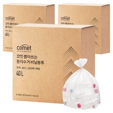 코멧 뽑아쓰는 분리수거 배접 비닐봉투, 600개, 40L