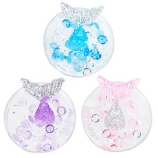 Onbiu海底美人魚史萊姆 3種, 粉紅色 + 紫色 + 藍色