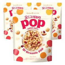 Market O NATURE Pop格蘭諾拉麥片 蔓越莓杏仁口味, 370g, 3包