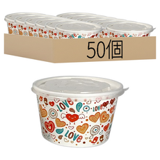 850cc免洗紙碗/紙湯杯/湯碗 附蓋, 50個, 1袋