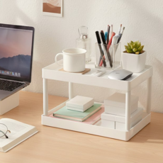 책상 화장품 정리 미니 선반, 화이트, 2단 홈인테리어/가구 반품 최저가 3,390원