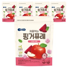 베베쿡 유아용 처음먹는 핑거퓨레 사과와 비트, 16g, 5개