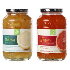 초록원 액상차 꿀레몬 1kg + 꿀자몽 1kg, 1세트