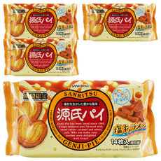 SANRITSU 三立製菓 源氏派 鹽焦糖風味餅乾 14枚入, 105g, 4包