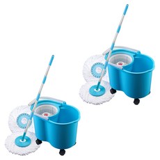 U-mop 自動回彈手壓式旋轉拖把組 桿 + 桶 + 布 2條, 拖把(150cm), 2組