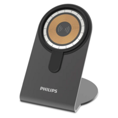 PHILIPS 飛利浦 單埠 1.25M 傳輸線 磁吸 無線充電手機架 Fast Charging 黑色 DLK3535Q 手機架95.5 x 88.5 x 131cm 178g